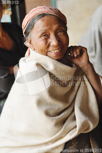 Image of Happy old woman in Nagaland, India