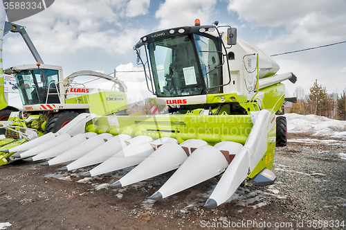 Image of Corn harvester. Tyumen. Russia