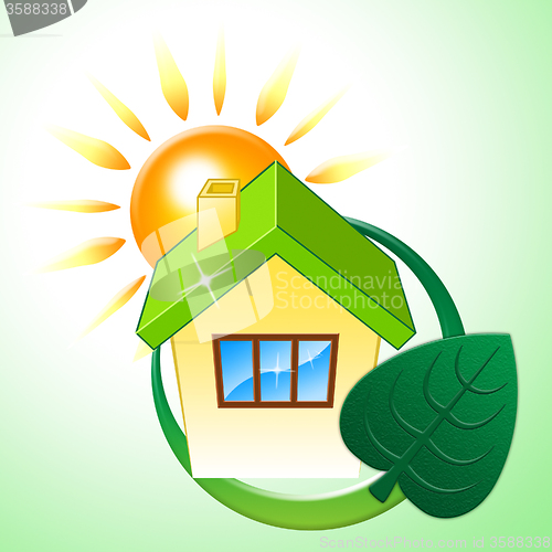 Image of House Eco Means Earth Friendly And Building