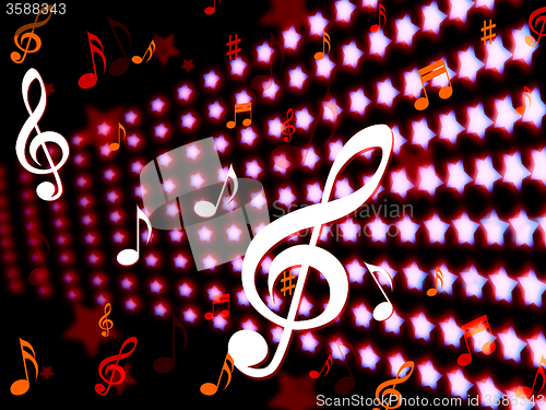 Image of Background Notes Indicates Music Sheet And Clef