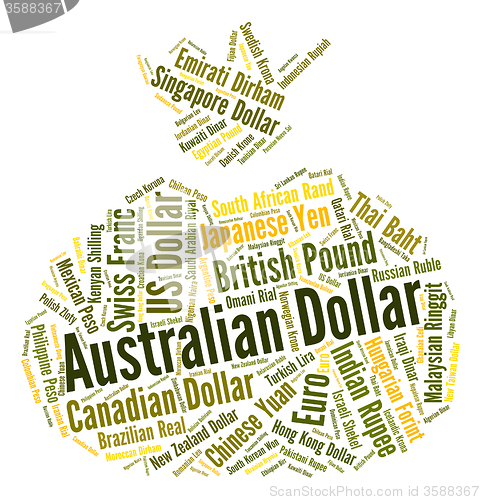 Image of Australian Dollar Shows Forex Trading And Banknote