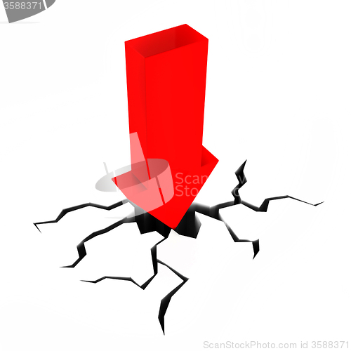 Image of Arrow Crashing Indicates Tight Spot And Decrease
