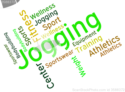 Image of Jogging Word Shows Exercise Workout And Health