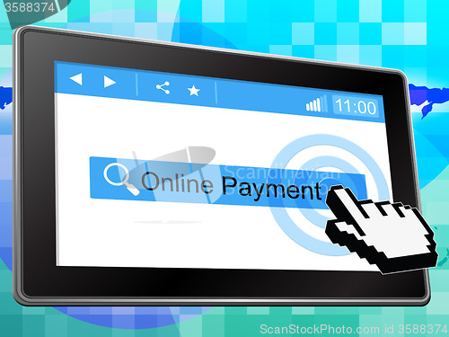 Image of Online Payment Represents World Wide Web And Amount