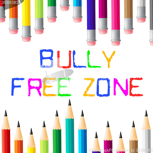 Image of Bully Free Zone Indicates Bullying Children And Cyberbully