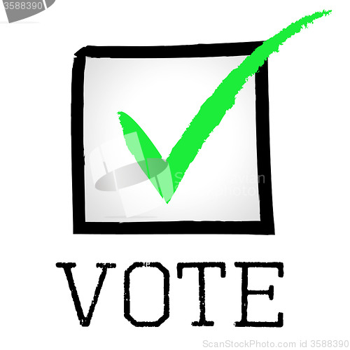 Image of Vote Tick Means Passed Choosing And Poll