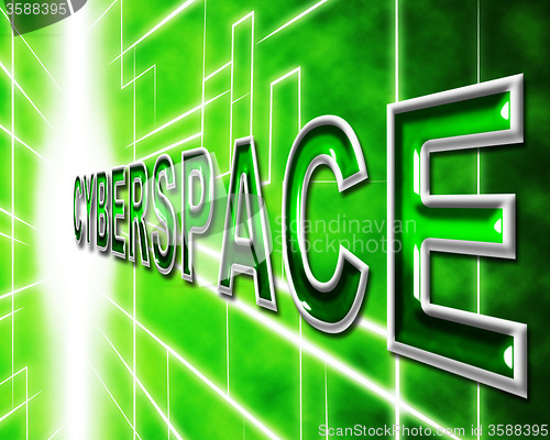 Image of Cyberspace Internet Means World Wide Web And Digital