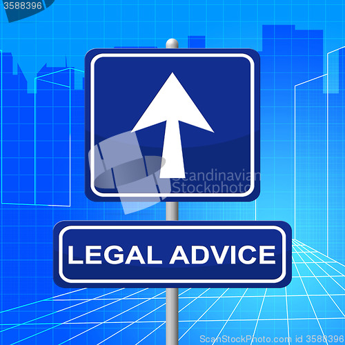 Image of Legal Advice Means Pointing Sign And Legally