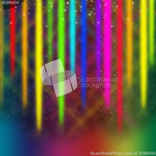 Image of Colorful Streaks Background Means Multicolored Bands in Sky\r