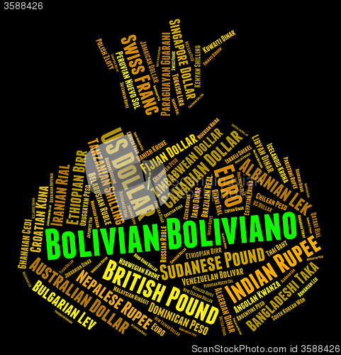 Image of Bolivian Boliviano Indicates Worldwide Trading And Coin