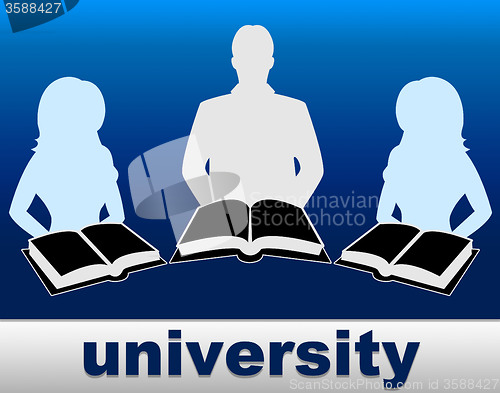 Image of University Books Means Education Studying And Learn