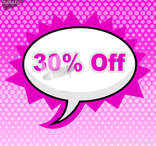 Image of Thirty Percent Off Means Retail Message And Discount