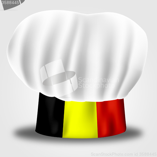 Image of Chef Belgium Represents Cooking In Kitchen And Belgian