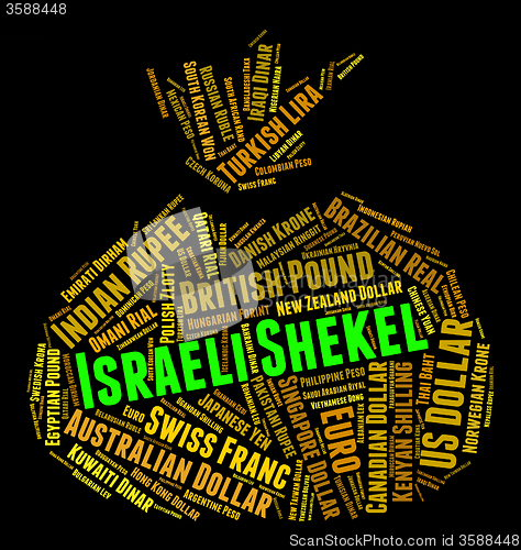 Image of Israeli Shekel Means Foreign Currency And Coin