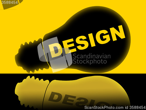 Image of Design Lightbulb Means Designs Creativity And Conception