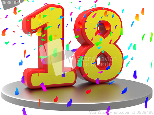 Image of Anniversary Eighteen Represents Birthday Party And 18Th