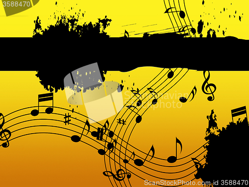 Image of Music Background Means Black Line Classical And Harmony\r