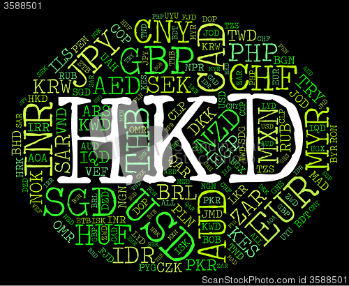 Image of Hkd Currency Indicates Hong Kong Dollar And Coinage