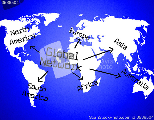 Image of Global Network Shows Globalize Communication And Digital