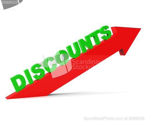 Image of Increase Discount Indicates Cut Rate And Arrow