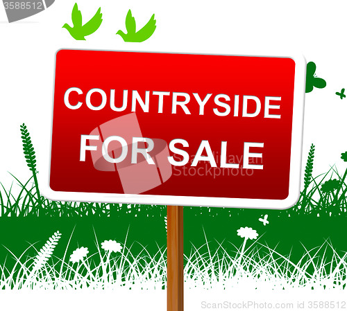 Image of For Sale Represents Real Estate Agent And Landscape
