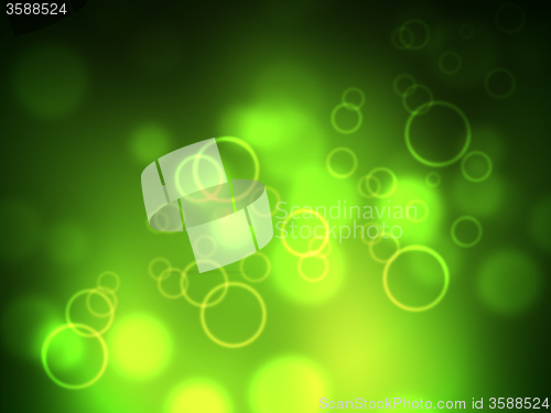 Image of Green Glow Shows Bokeh Lights And Backdrop