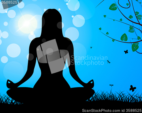 Image of Yoga Pose Shows Meditate Calm And Harmony