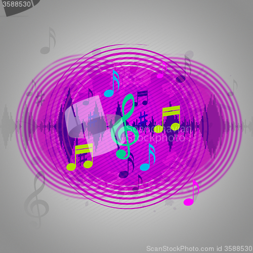 Image of Purple Music Background Shows CD Record Or Pop\r