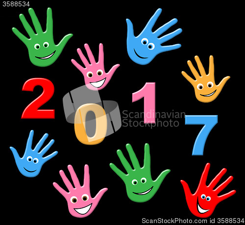 Image of New Year Indicates Two Thousand Seventeen And Celebrating