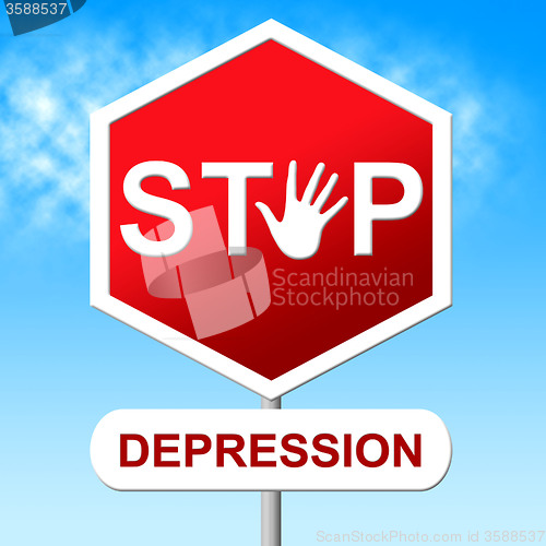 Image of Stop Depression Shows Lost Hope And Anxious
