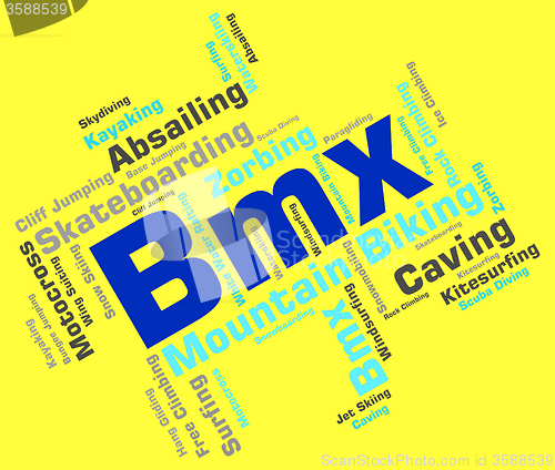 Image of Bmx Bike Words Indicates Text Riding And Biking