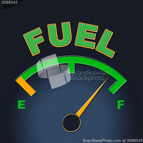 Image of Fuel Gauge Represents Power Source And Dial