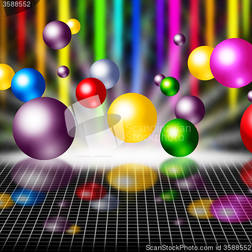 Image of Colorful Background Means Balls Streaks And Grid\r