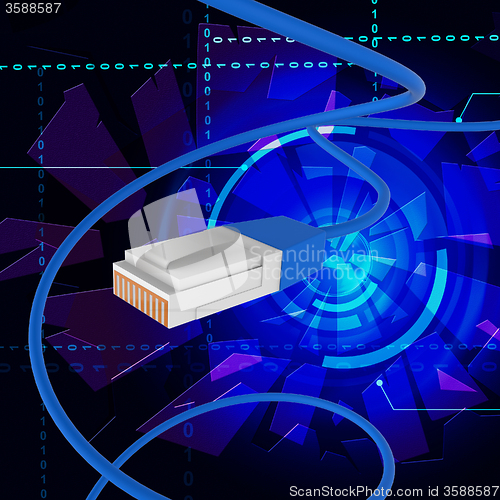 Image of Internet Connection Means World Wide Web And Cord