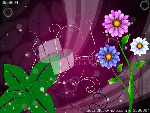 Image of Flowers Background Means Stem Buds And Petals\r