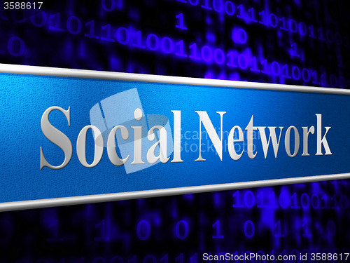 Image of Social Network Means Togetherness Connected And Friends