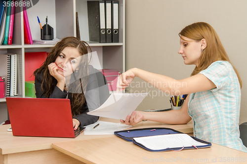 Image of Visitor records show sad office specialist