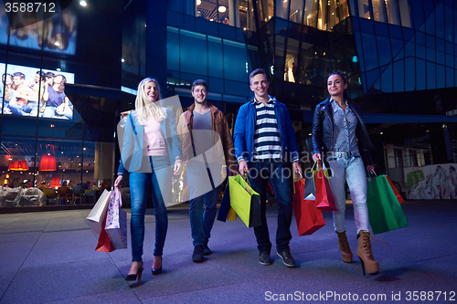 Image of Group Of Friends Enjoying Shopping