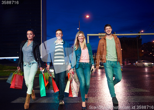 Image of Group Of Friends Enjoying Shopping