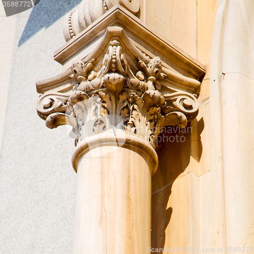 Image of abstract old column in the  country  of europe italy and marble 