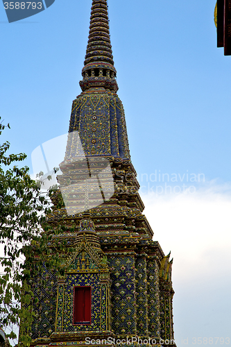 Image of  thailand  bangkok in  rain   temple abstract cross colors  tree