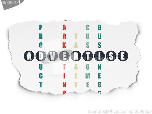 Image of Marketing concept: Advertise in Crossword Puzzle