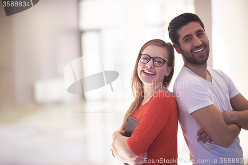 Image of students couple standing together