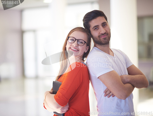 Image of students couple standing together