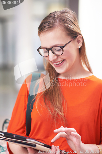 Image of student girl with tablet computer