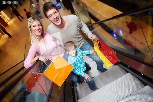 Image of family in shopping mall