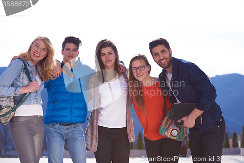 Image of happy students group