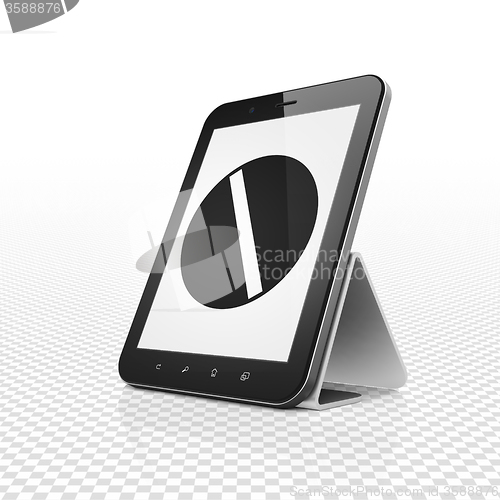 Image of Health concept: Tablet Computer with Pill on display