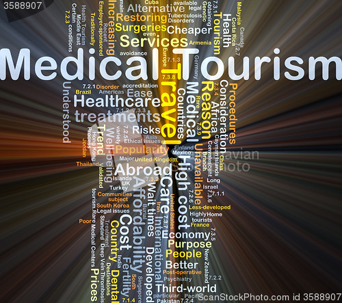 Image of Medical tourism background concept glowing