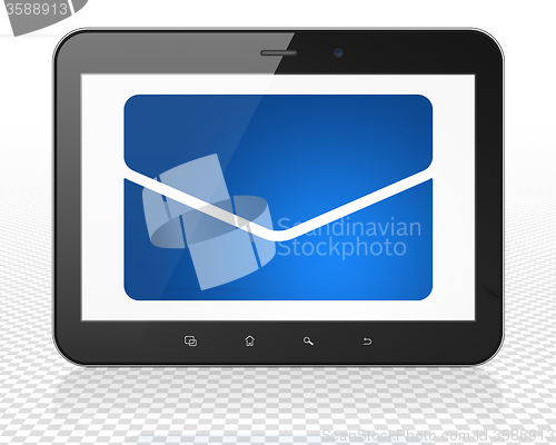 Image of Finance concept: Tablet Pc Computer with Email on display